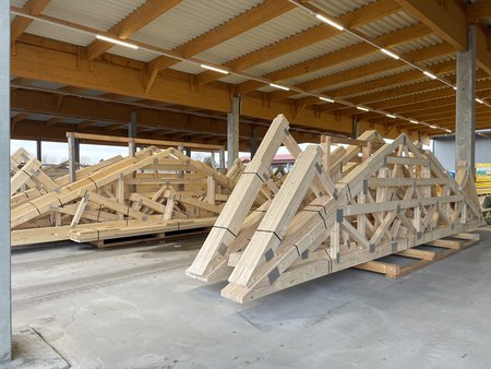 Nagelplattenbinder bei Holzbau Potts