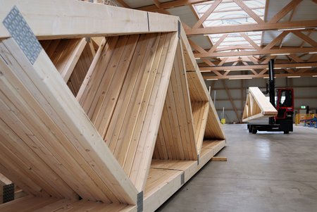 Nagelplattenbinder bei Holzbau Potts